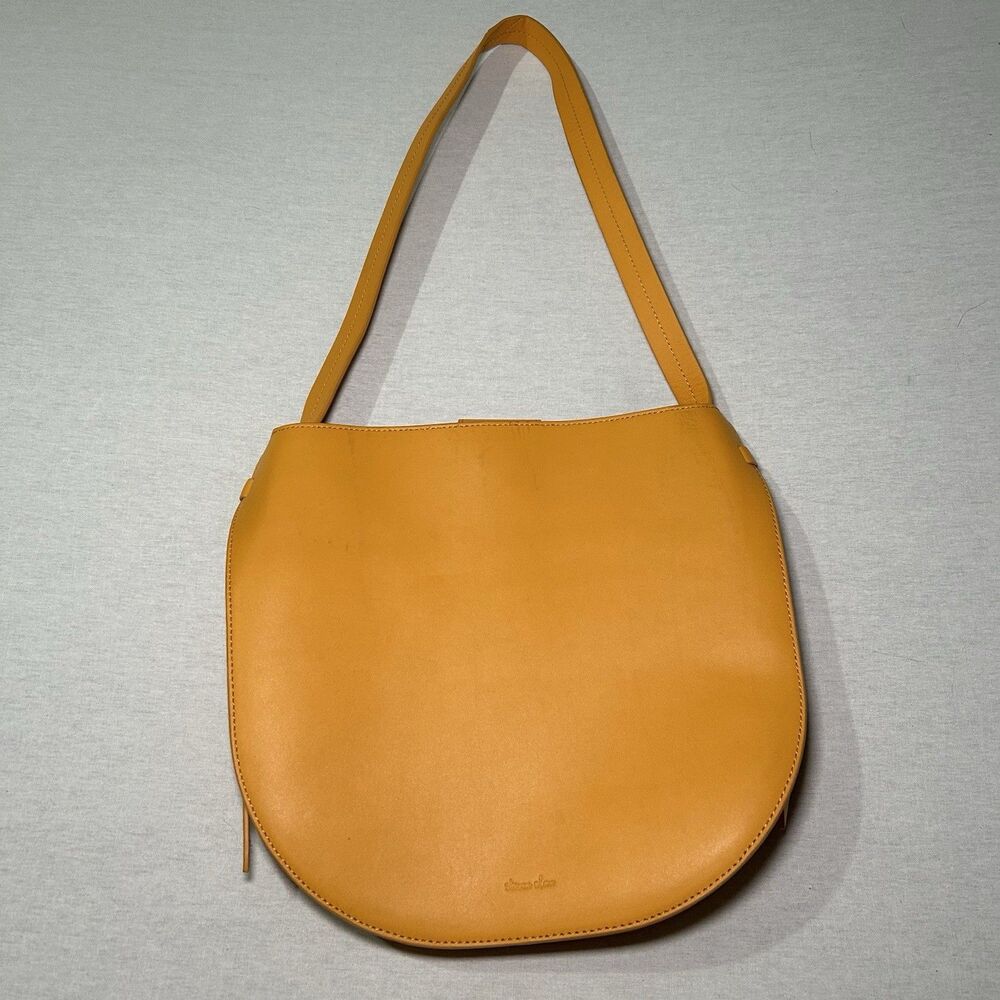 Steven Alan yellow leather half-moon shoulder bag minimalist